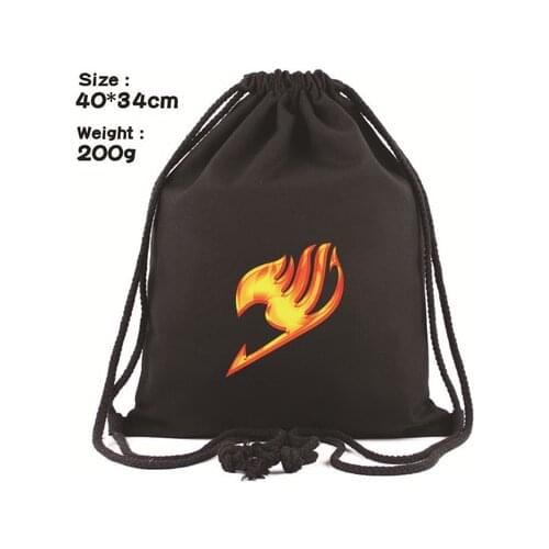 LISM Fairy Tail Role Canvas Backpacks Anime Drawstring Backpack Casual Bags Knapsack Unisex New