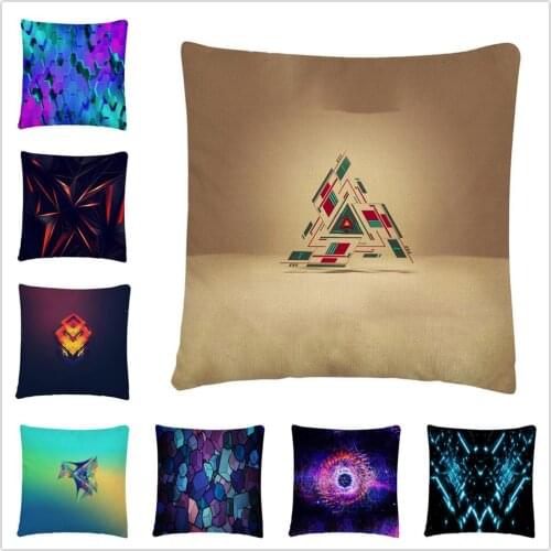 Geometric square/cubic pattern Linen Cushion Cover Pillow Case for Home Sofa Car Decor Pillowcase 45X45cm