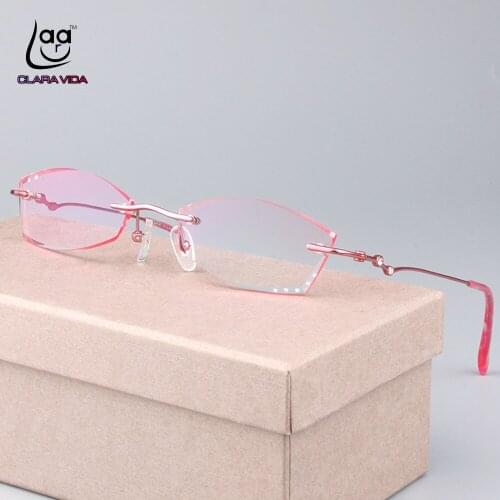 Luxury PRIVATE Custom Manual Pure Titanium Frame Diamond Cut High-elastic Tinted Lenses Ladies Prescription Glasses Photochromic