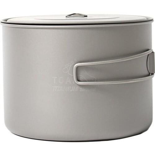 TOAKS Pure Titanium Camping Tableware Outdoor Pots, Can be Used As a Cups, Bowls and Pans POT-1600