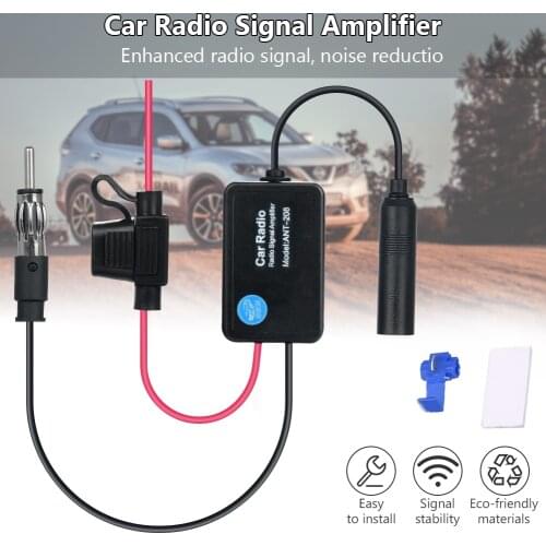 Practical 12V FM & AM Radio Signal Amplifier Anti-interference 330MM Car Antenna Radio Universal FM Booster Amp Automobile Parts