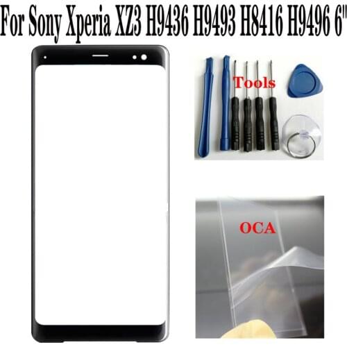 Shyueda + OCA For Sony Xperia XZ3 H9436 H9493 H8416 H9496 6" Original Outer Front Screen Glass Replacement