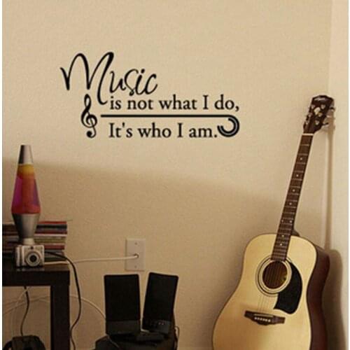 Music Is Not What I Do Music Wall Sticker Vinyl Removable Studio Music Room Wall Art Murals Decals Bedroom Home Decor