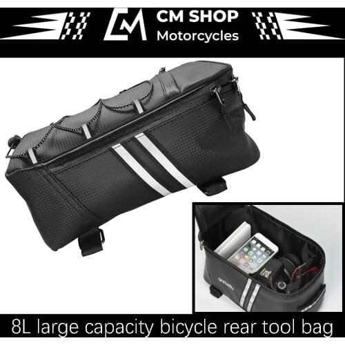 Waterproof Motorcycle Tail Bag, Large Capacity Bike Rear Carrying Tool Bag