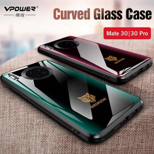 Vpower for Huawei Mate 30 Pro Case Tempered Glass mate 30 mate 30 Pro Racing carr Cases Colorful Smooth Protector Cover Shell