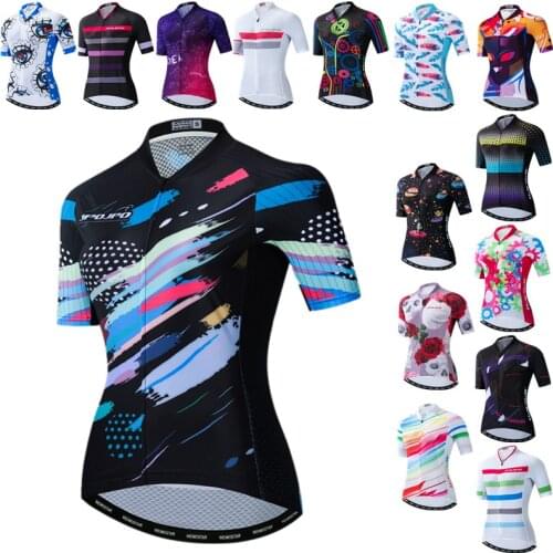 Weimostar Cycling Jersey Women Short Sleeve MTB Road Bike Jersey Shirts Ropa Ciclismo Summer Breathable Racing Bicycle Clothing