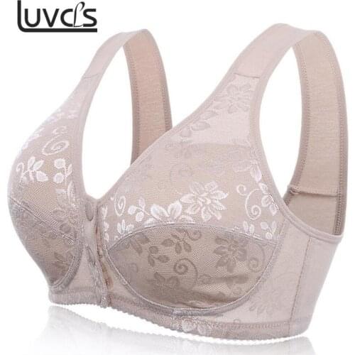 Lingerie Front Close T-back Bra For Women Wireless Cotton BrasLeisure Comfortble Underwear Plus Size 44 42 40 38 36 34