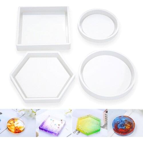 1pcs Coaster Resin Silicone Cup Mat Pad Mold Jewelry Making Epoxy Mould Tool Craft