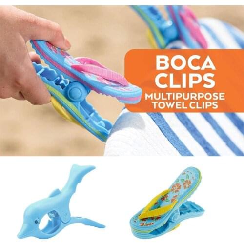 1Pcs Cute Dolphin Slippers Shape Clip Plastic Animal Towel Holder Clothespin Windproof Beach Sunbed Pegs Pool Towel Clips