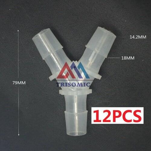 12 pieces 14.2mm Y tpye equant Connector Equal Tube Joiner Material PP Plastic Fitting Fish Tank Airline Aquarium