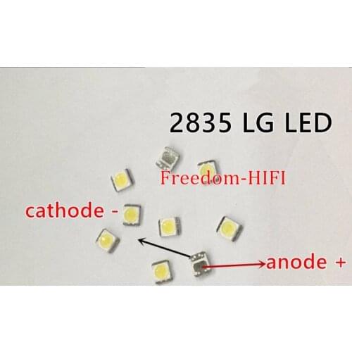 Free shipping LG 3528 2835 SMD LED 1W 350MA Cool White 100LM For TV LCD Backlight best quality