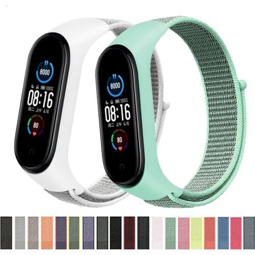 Strap for mi band 5 Bracelet Belt Pulsera Correa Miband 5 Wristband for xiaomi Mi band 4 3 Bracelet Nylon Sport Loop Watch band