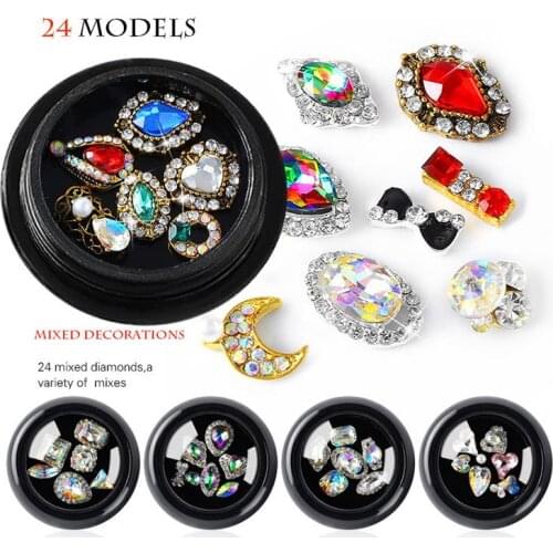 Colorful Nail Alloy Ornament Drill Silver Bottom Point Drill 3D Glitter Nail Art Decoration Beauty Accessories DIY