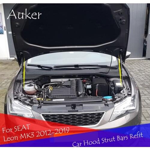 For SEAT Leon MK3 2012-2019 Front Bonnet Hood Modify Carbon Fiber Gas Struts Lift Support Shock Damper Accessories Absorber