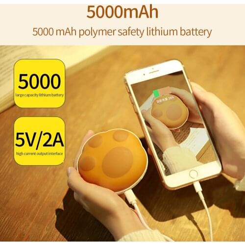 Hand Warmer Cartoon Cute Hand Warmer USB Mobile Power Portable Dual-Use Hand Warmer Winter Warm Ladies Hand Warmer Heatingyellow