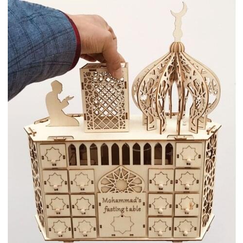 Islam Ramadan Advent Calendar Drawer Calendar Table Home Ornament