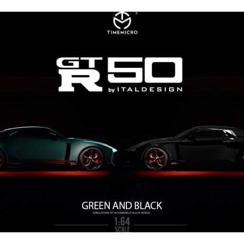 TM 1:64 GTR50 Black Green Simulation Model Alloy Car