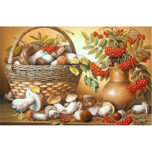 Round Diamond Full Diamond Crystal Diamond Painting Embroidery Fruit Vegetable Mushroom Diamond Painting