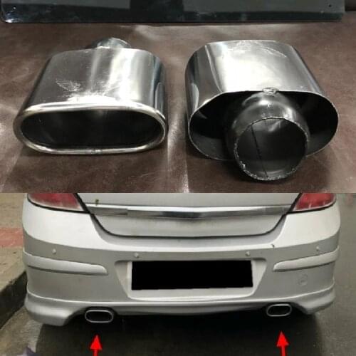 1pair For Opel Astra H Exhaust Tip System End Pipe Stainless Steel Car Exhaust Pipe For All Cars Quality Professional