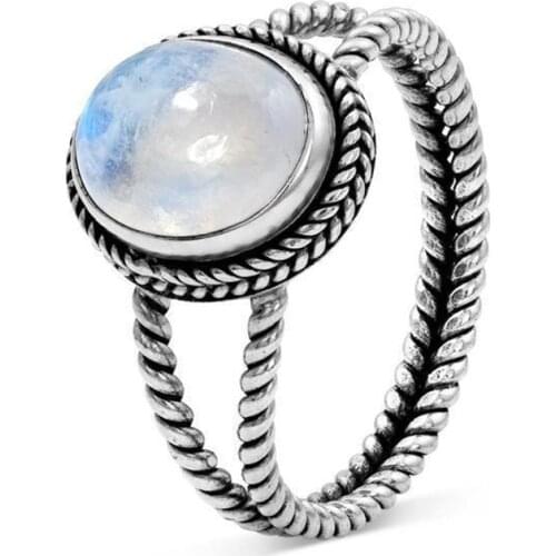 Ofertas Milangirl Ladies Vintage New Design Geometrical Irregular Opal Knuckle Rings Set for Women Party Jewelry Accessories