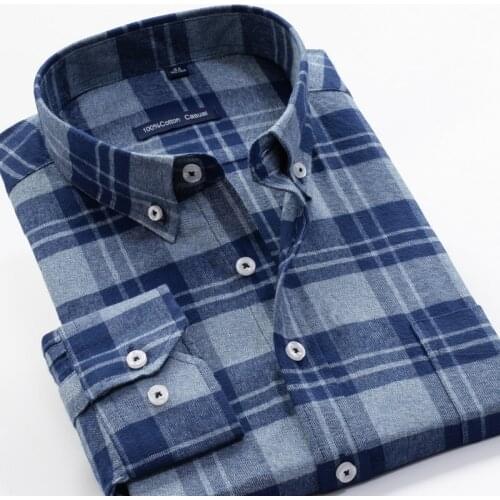 2020 Autumn and Winter Large Size 7XL 8XL 9XL 10XL Mens Plaid Shirt 100% Cotton High Quality Business Casual Long Sleeve Shirt