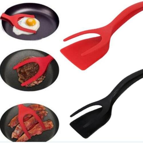 Two-in-one Fried Steak Pancake Toast Omelette Tongs Silicone Omelette Spatula Flip Turn Shovel Kitchen Tool