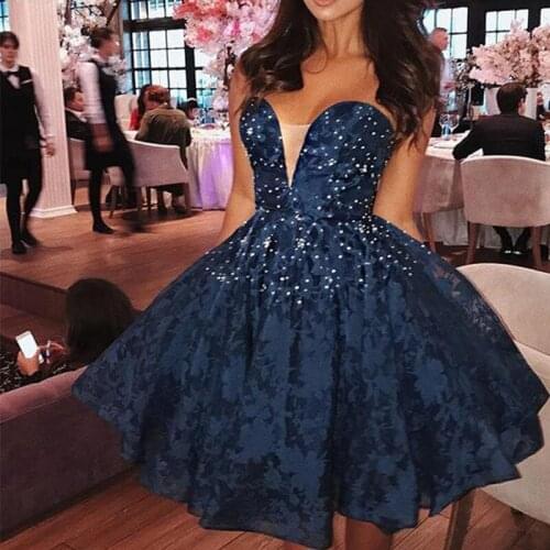 Blue short mini length sweetheart homecoming party prom dresses short gowns for girls