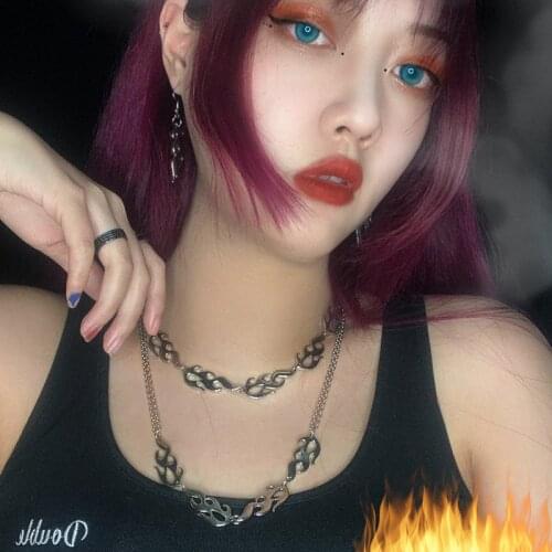 SOHOT Punk Minimalist Style Hollow Flame Pendant Unisex Jewely Set Earrings Necklace Braclet For Women Man Jewelry Bijoux