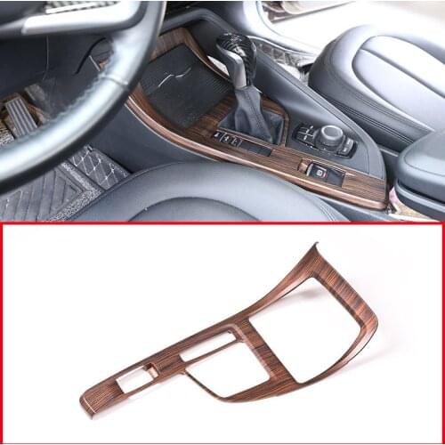 Pine Wood Grain For BMW X1 F48 2016-2018 For BMW X2 F47 2018 Center Console Decoration Frame Trim Car Accessories for LHD