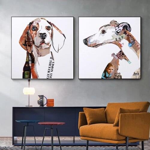 Modern Abstract Art Dogs Canvas Painting Loved Animals Posters and Prints Cuadros Wall Art Pictures for Living Room Home Decor