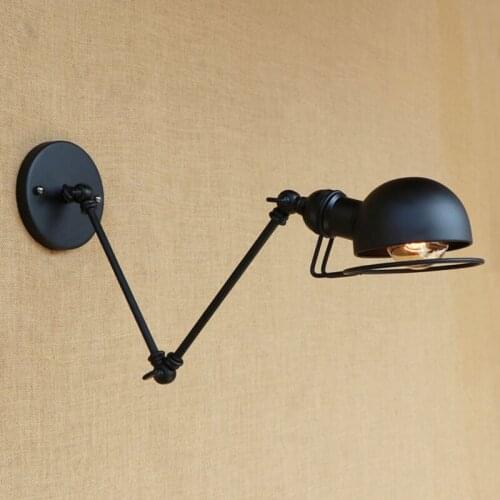 Modern Sconce wall light led lighting fixtures with flexible arm vintage surface mounted wall lamp bedroom black copper 110/220v