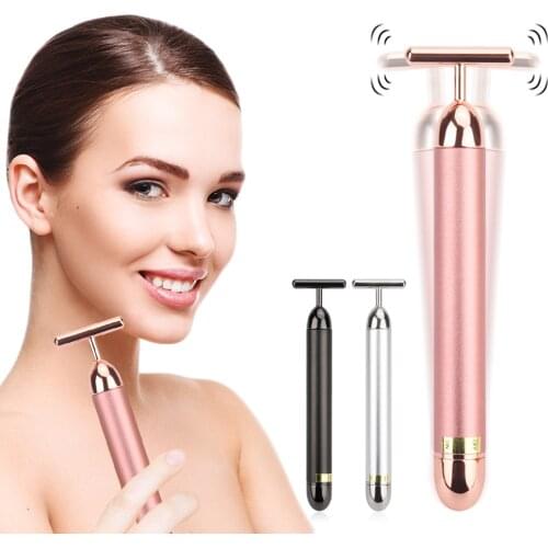 T Type Electric Golden Beauty Stick V Face Artifact Facial Massage Beauty Equipment Vibration Massager for Face Beauty Tool