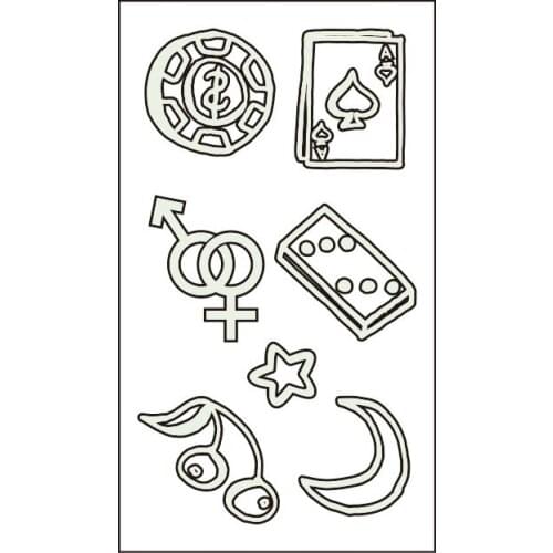 Waterproof Temporary Luminous Tattoo Sticker Moon Star Play Card Totem Gender Signs Flash Tatoo Fake Tatto for Kids Women Men
