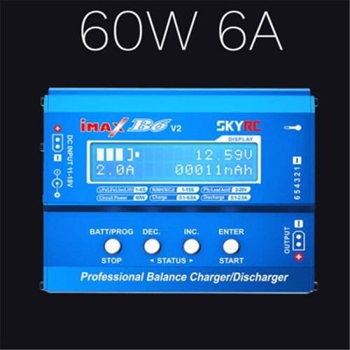 NEW SKYRC iMAX B6 V2 60W 6A Lipo Battery Balance Charger LCD Display Discharger for RC Car Drone Helicopter