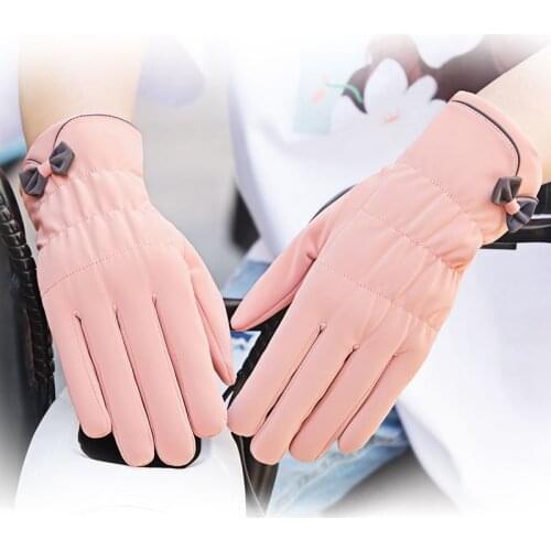 Women Winter Velvet Warm Gloves Ladies Touch Screen Mittens Elegant Woman GirlsThick Outdoor Sport Cycling Ski Glove Mitts