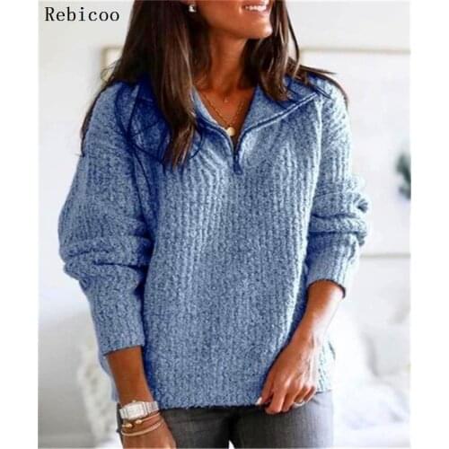 Winter Fleece Sweater Fashion Patchwork Fluffy Thick Sweaters Warm Zipper Pullovers Women Winter Coat