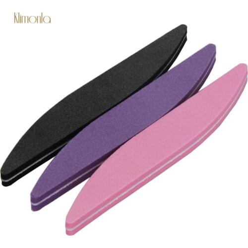 3Pcs 3 Colors MIX Double-sided Willow leaf Nail Files Sponge Polish Gel Sanding Washable Professional Grinding Manicure Tools