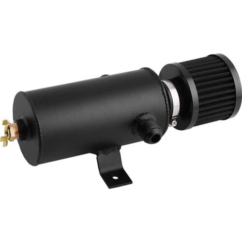 750ML 10AN Aluminum Baffled Oil Catch Can Breather Tank With Drain Valve w/ Filter