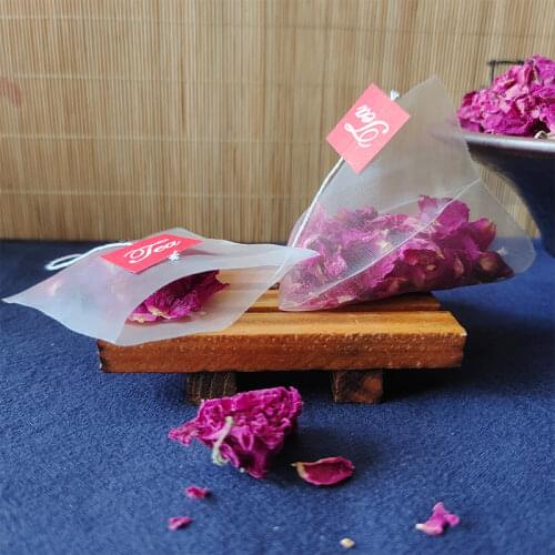 Biodegradable Tea Bag Empty Corn fiber Pyramid Tea Bags With String For Tea Packaging