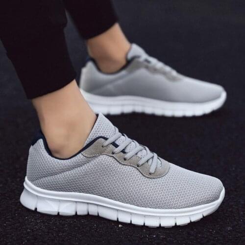 Oversize Summer Hard-wearing Sport Shoes Men Shoes Sneakers Running Shoes Man Sports Sneakers Gray Athletic Training Walk E-995