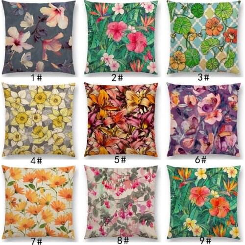 New Full Of Vitality Leaf Flower Kingdom Beautiful Floral Painting Retro Gorgeous Cushion Cover Sofa Throw Pillow Case