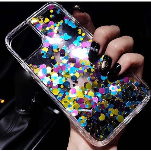 Liquid Quicksand Sequins Bling Glitter Phone Case For iPhone 12MINI 12 Pro Max XS X XR 6S 8 7 Plus SE 2020 Shine Cover iPhone11