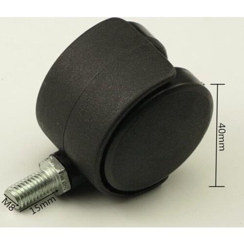 Black Plastic 40mm Replacement Swivel Casters Rolling Roller Caster Office Chair Sofa Wheels For Platform Trolley