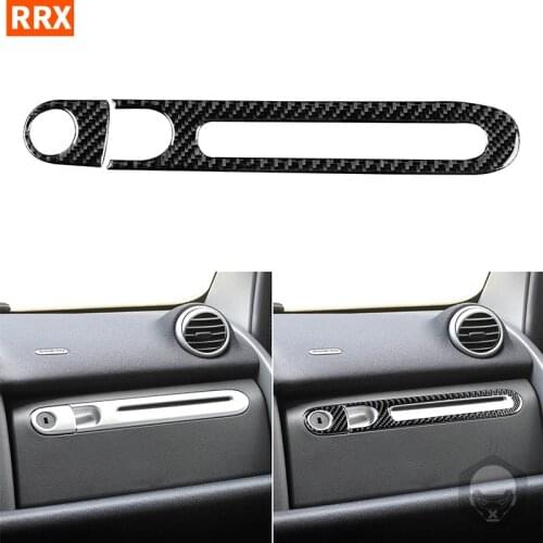 For Benz Smart Fortwo 451 Coupe Cabrio Pure Pulse Passion 2011 2012 2013 2014 2015 Carbon Fiber Glove Box Handle Car Stickers