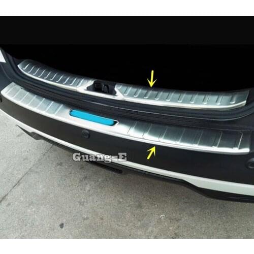 For Nissan Kicks 2017 2018 2019 2020 Car External Inner Inside Rear Bumper Protect Trunk Trim Stainless Steel Plate Pedal 1pcs