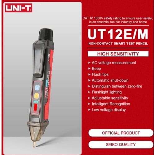 UNI-T UT12E UT12M Electronic Sensor Test Pen 24V-1000V Non-Contact Voltage Non-contact Smart Test Pen/IP67 Protection