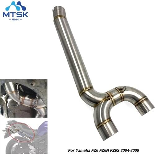 FZ6 FZ6N FZ6S Motorcycle Exhaust System Middle Pipe Link Connect Motorbike Accessories For Yamaha FZ6 FZ6N FZ6S 2004-2008 2009