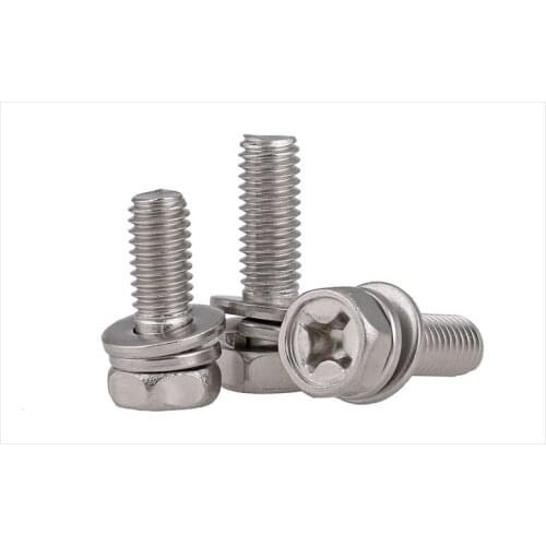 GB9074.13 304 stainless steel external hex three combination screw M3 M4 M5 M6 M8 M10 screws bolt