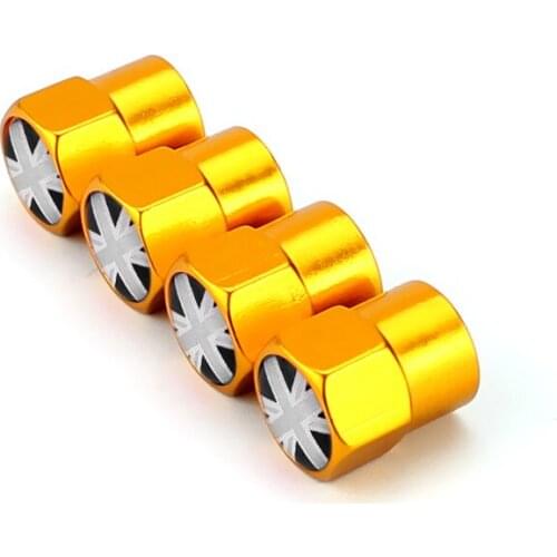 Car Tire Valve Caps Covers For UK Flag logo Union Jack For BMW E90 Volkswagen Passat B6 Audi A3 Renault Opel Mini Cooper Seat