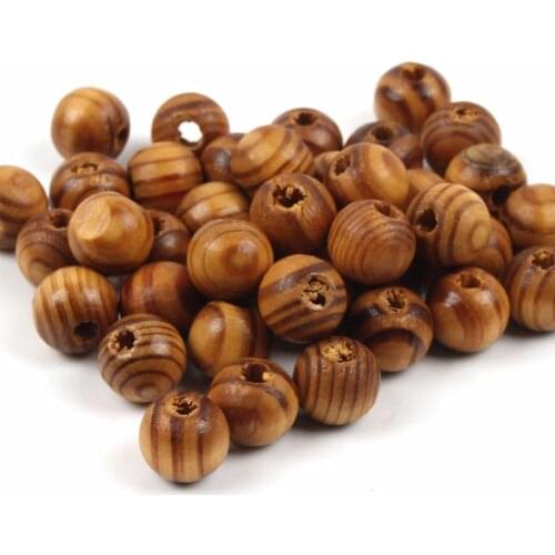 Natural Pine Round Ball Solid Wooden Beads Crafts For Jewelry Making Diy Wood Handmade Home Decoration 6-30mm